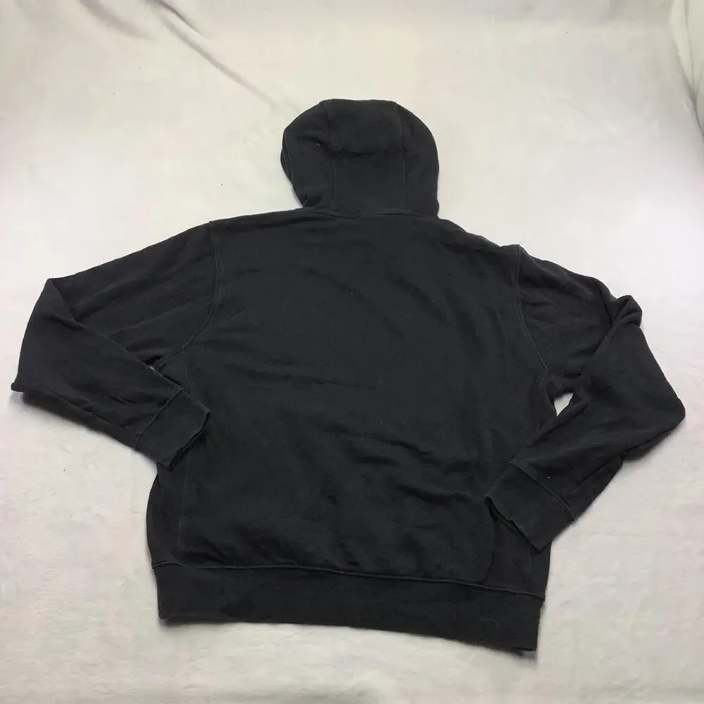 Nike Hoodie Mens Medium Black Pullover Sweatshirt Kangaroo Pocket Logo Graphic